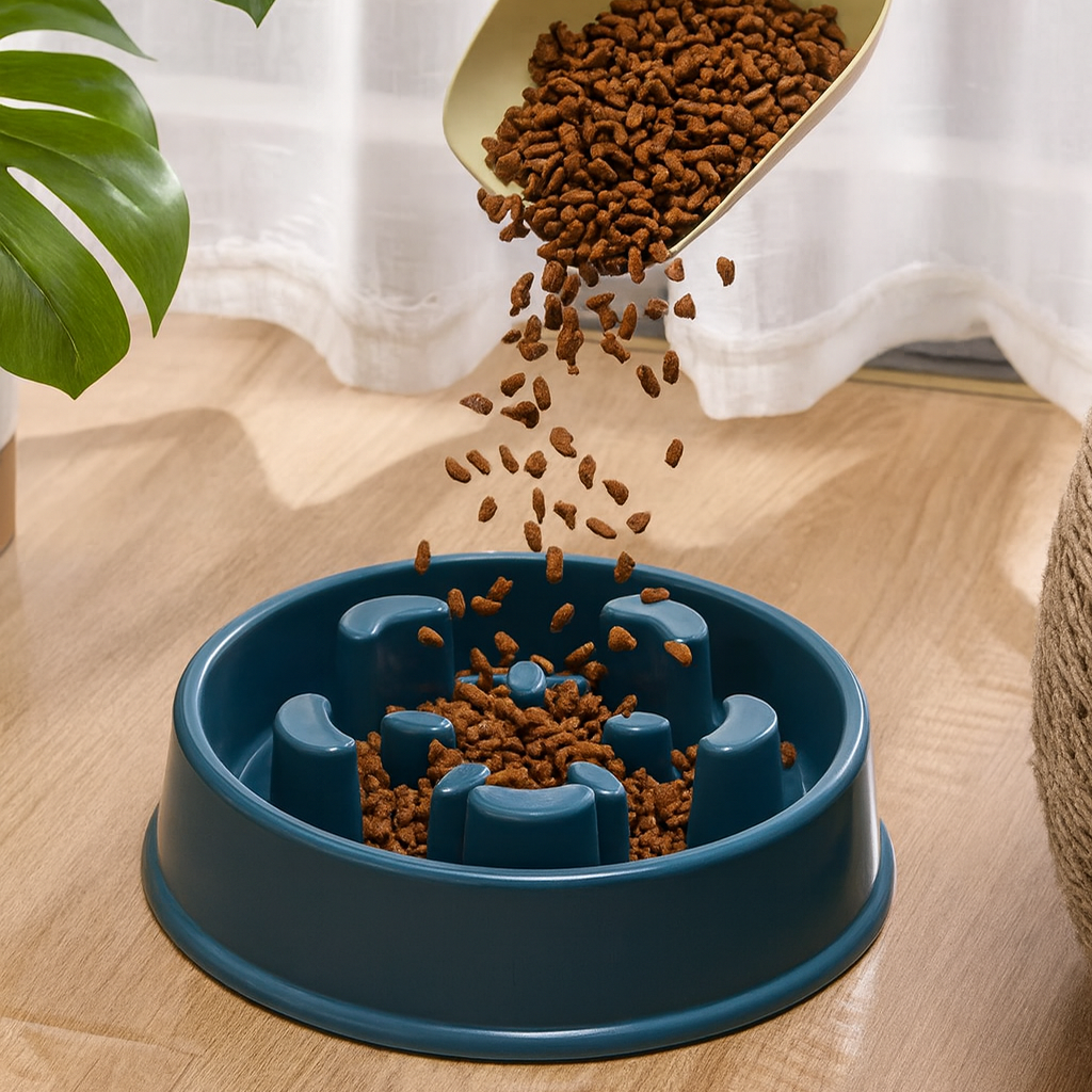 Petal-Shaped Slow Feed Dog Puzzle Bowl - Anti-Slip