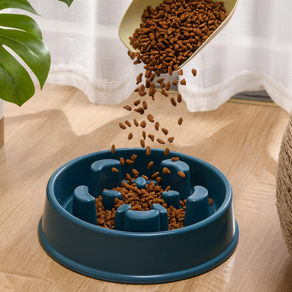 Petal-Shaped Slow Feed Dog Puzzle Bowl - Anti-Slip